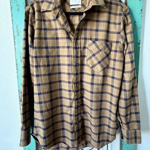 Billy Reid Brown Plaid Button-Up Shirt - Size Small - Picture 5 of 7
